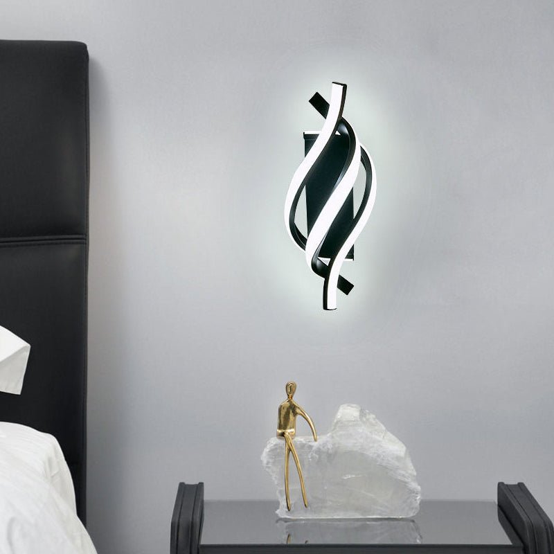Spiral Minimalist LED Wall Sconce — Metal and Acrylic, 22W, Three-Step Dimming, 4.7" × 13"