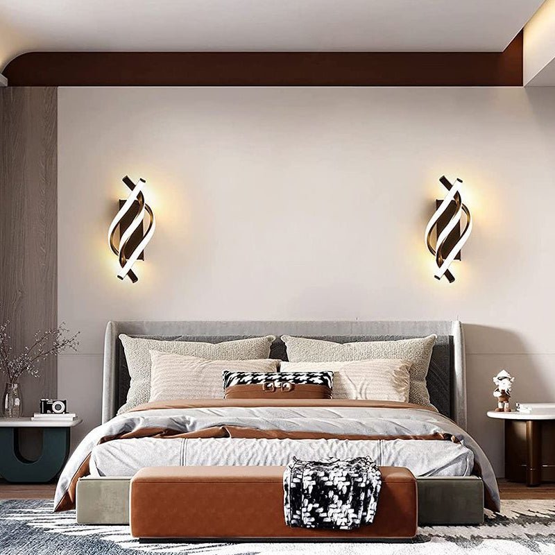 Spiral Minimalist LED Wall Sconce — Metal and Acrylic, 22W, Three-Step Dimming, 4.7" × 13"
