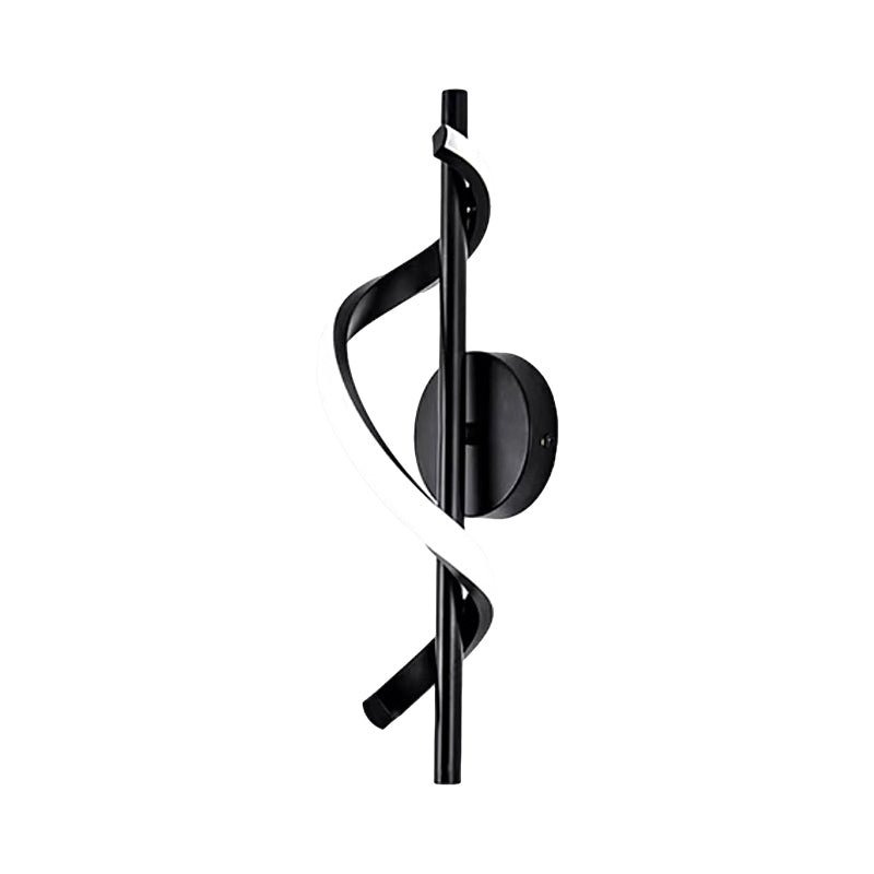 Modern Black Spiral-Strip LED Pendant & Wall Sconce — Three-Step Dimming, 3000K/4500K/6000K, 12W–13W Hardwired