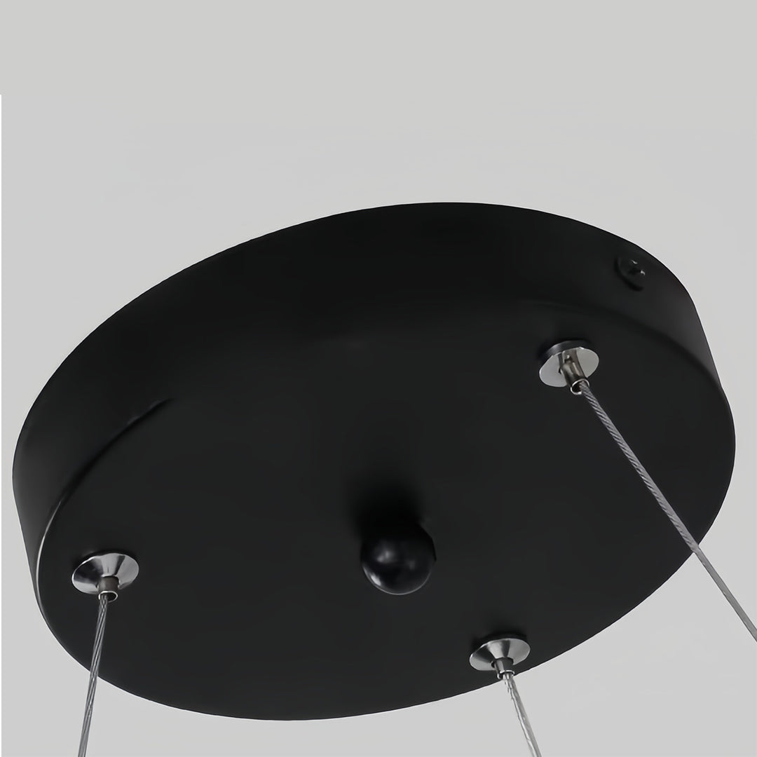 Multi-Diamond Geometric Chandelier — Black Iron, Adjustable Chain, White Acrylic Shade