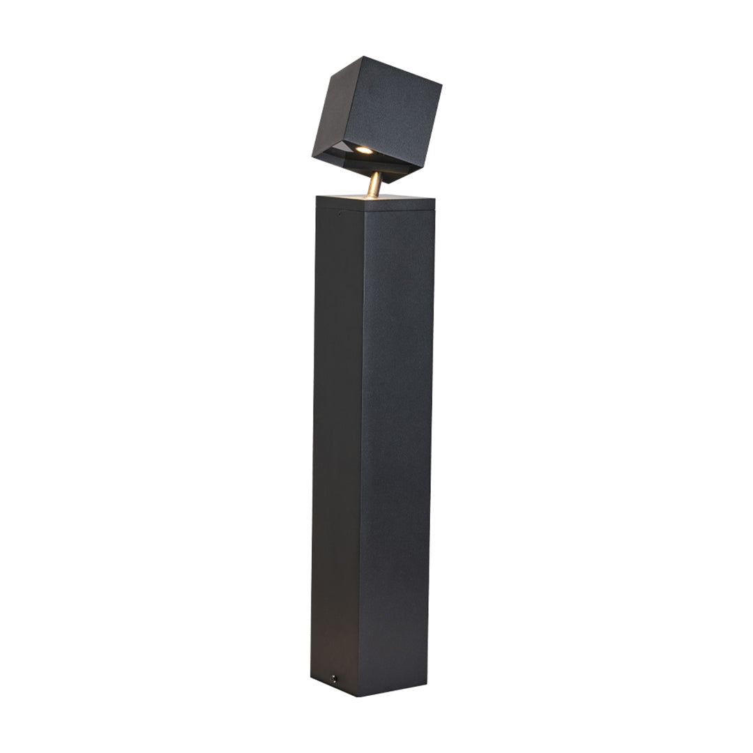 Minimalist LED Bollard Path Light — Sand-Black Aluminum, Glass Shade, 3000K, IP65, 7W / 10W