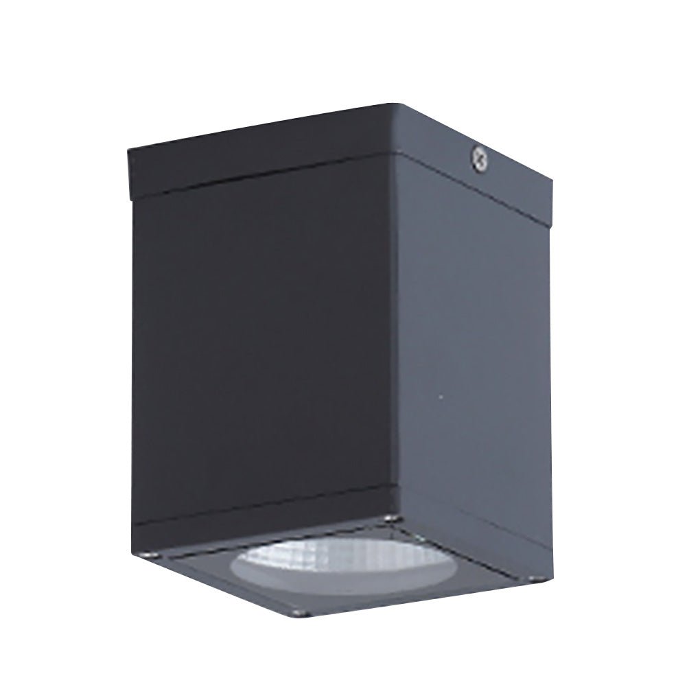 Square LED Surface-Mount Downlight — Die-Cast Aluminum, IP54 Waterproof, 3000K Warm White, Hardwired