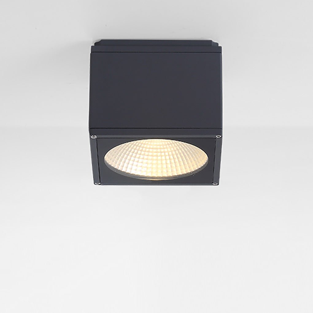 Square LED Surface-Mount Downlight — Die-Cast Aluminum, IP54 Waterproof, 3000K Warm White, Hardwired
