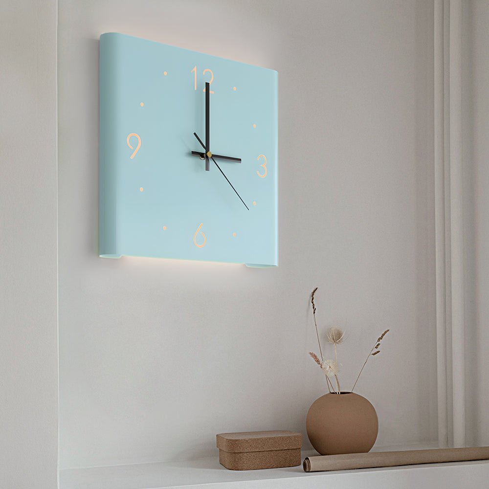 Modern Square Metal Corner Wall Clock with Silent Backlit LED - Stylish Wall Decor