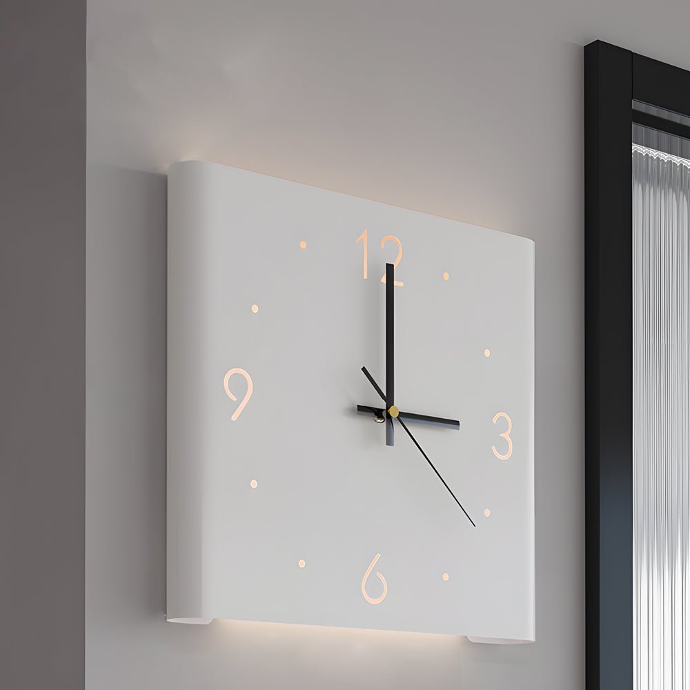 Modern Square Metal Corner Wall Clock with Silent Backlit LED - Stylish Wall Decor