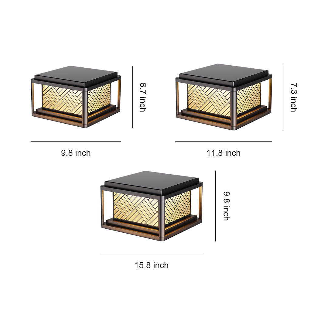 Modern Outdoor LED Pillar Light — Aluminum & Acrylic, Solar or Wired, IP54, 25CM / 30CM / 40CM