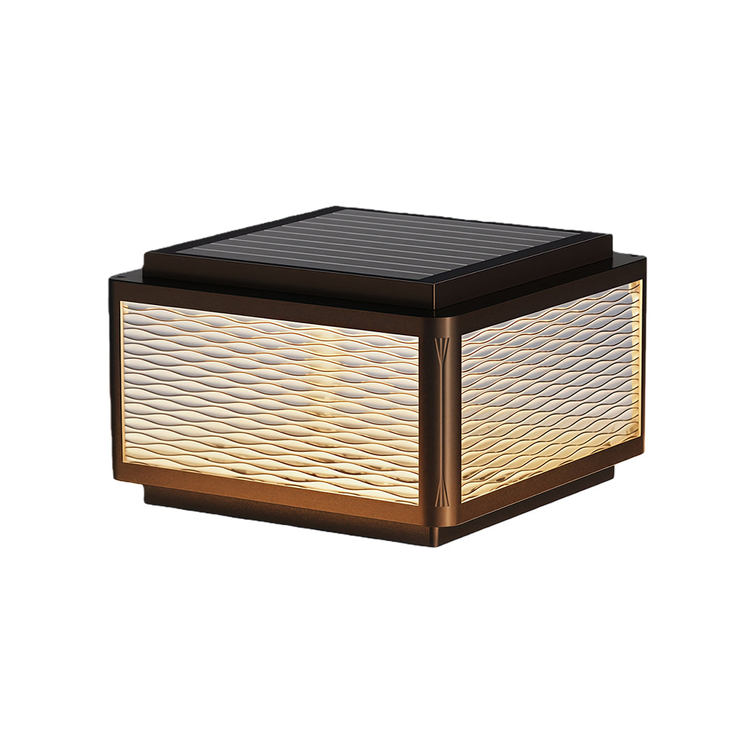 Minimalist Outdoor Pillar Top Light — Black Aluminum, LED, Solar or Hardwired, IP54, 3 Sizes