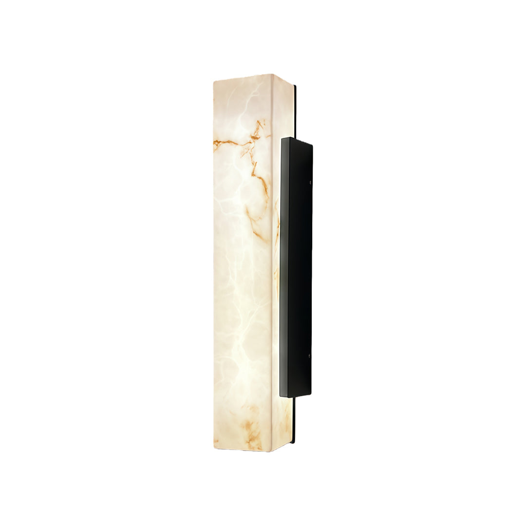 Square Cloud Stone Linear Outdoor Wall Sconce — White Stainless Steel, Integrated LED, 50cm / 60cm / 80cm