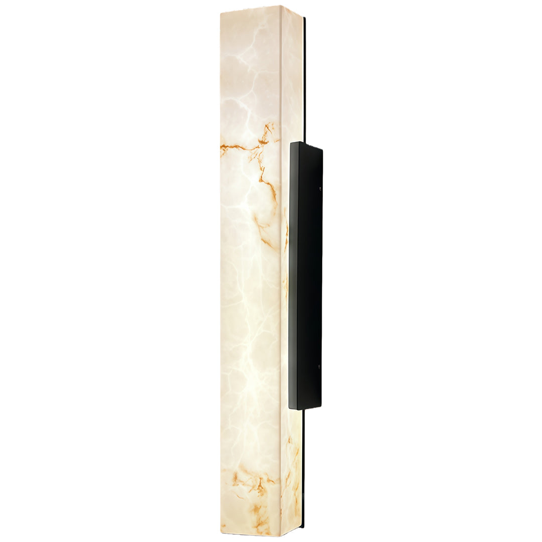 Square Cloud Stone Linear Outdoor Wall Sconce — White Stainless Steel, Integrated LED, 50cm / 60cm / 80cm
