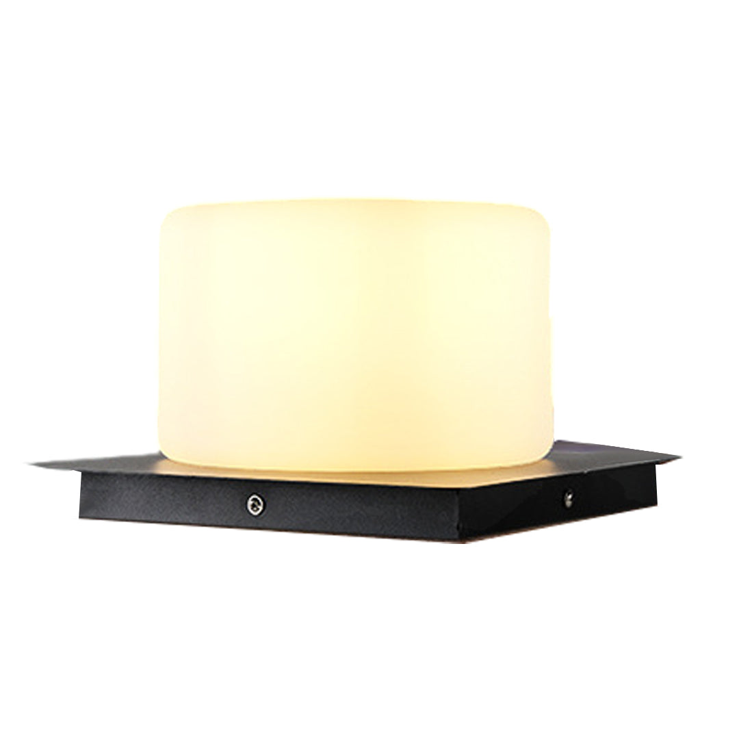 Modern Minimalist Outdoor Pillar Light — Stainless Steel & PE, Sphere / Cube / Cylinder, E27, 5W LED, IP65 Weatherproof
