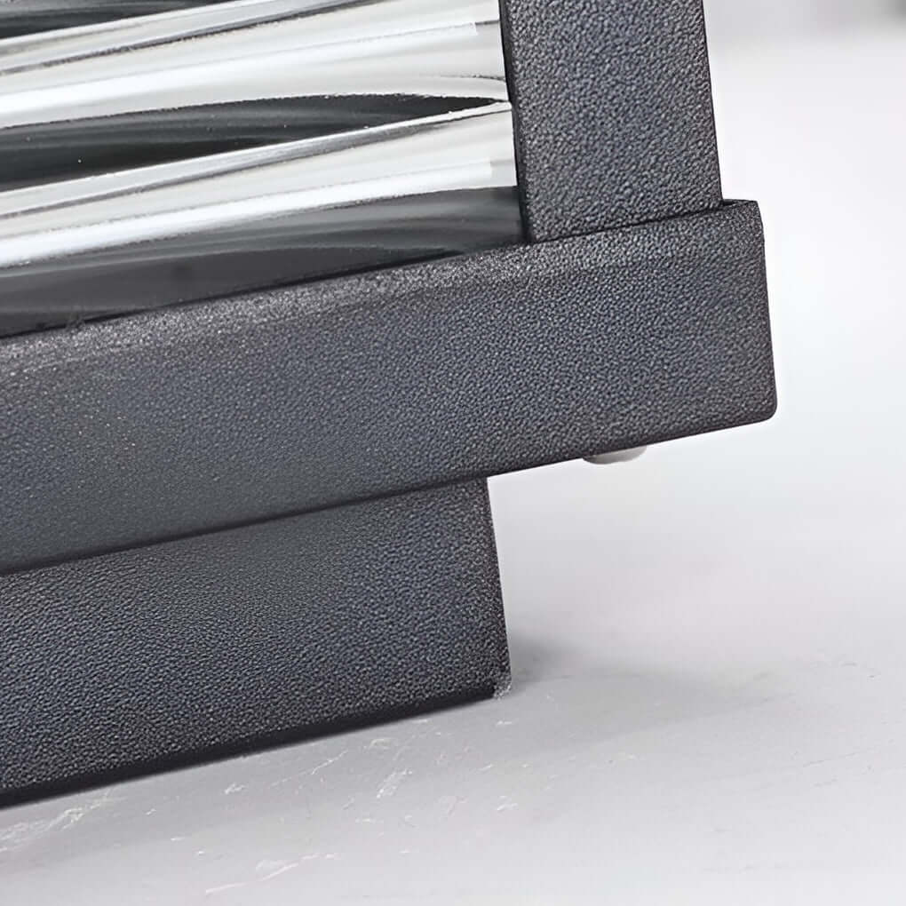 square ribbed glass outdoor pillar mount light