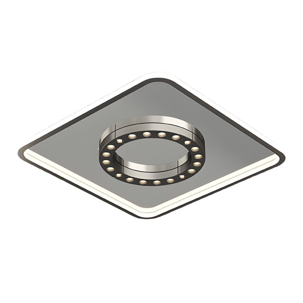 modern ceiling light fixture with square and round led design anti glare and 3 step dimming