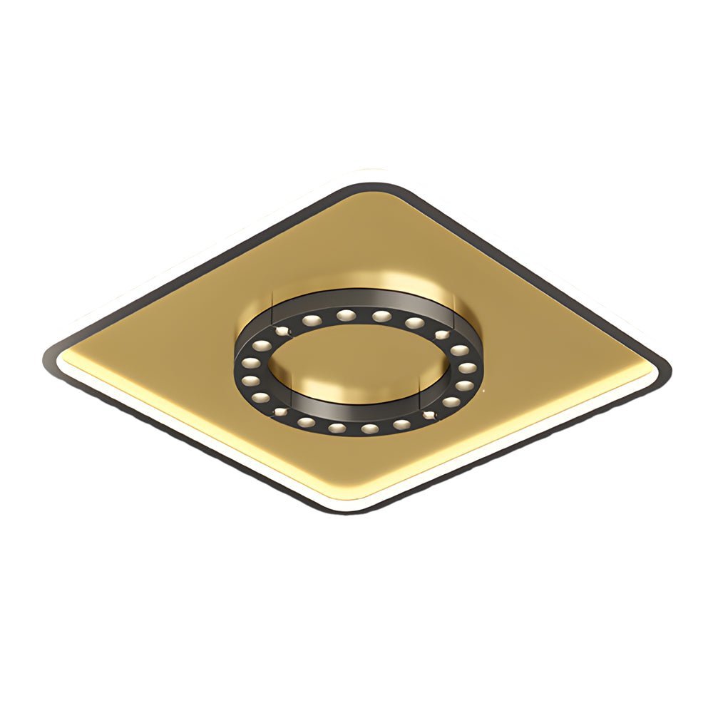 modern ceiling light fixture with square and round led design anti glare and 3 step dimming
