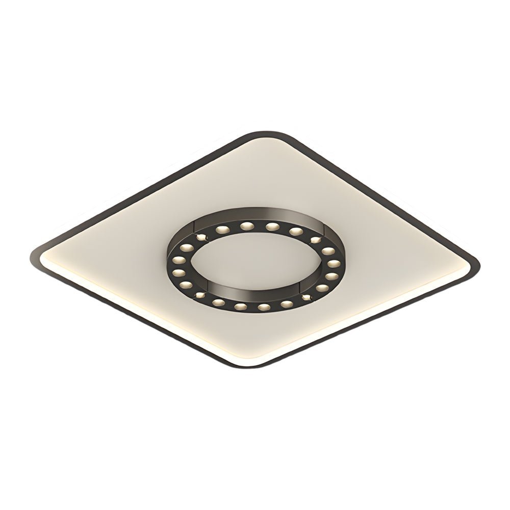 modern ceiling light fixture with square and round led design anti glare and 3 step dimming