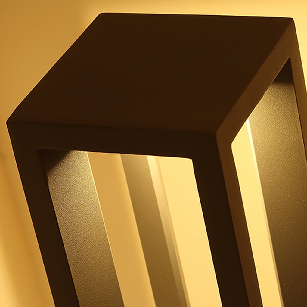 Square Bollard Light — Die-Cast Aluminum, LED COB 8W, IP54, 6"×6"×31"