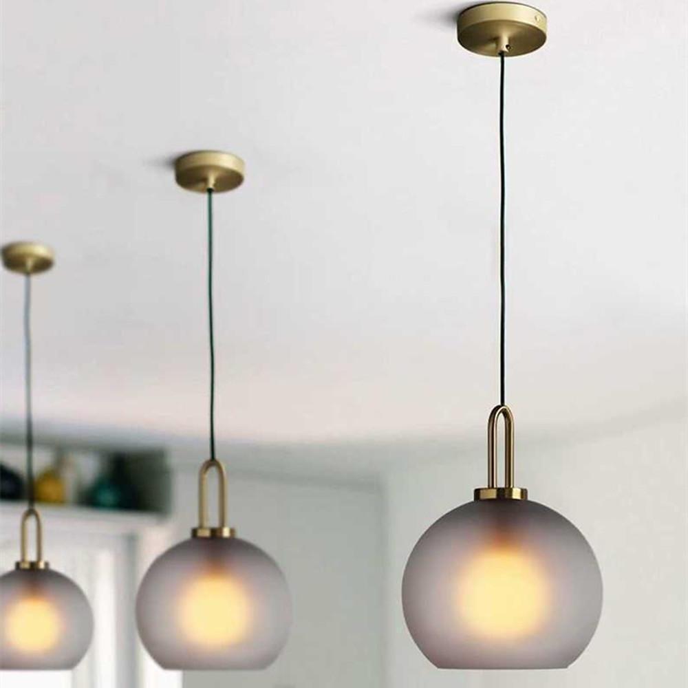 Industrial Globe Mini Pendant — Electroplated Metal and Glass, 1-Light E26/E27, 10" Diameter, 59" Adjustable Cord