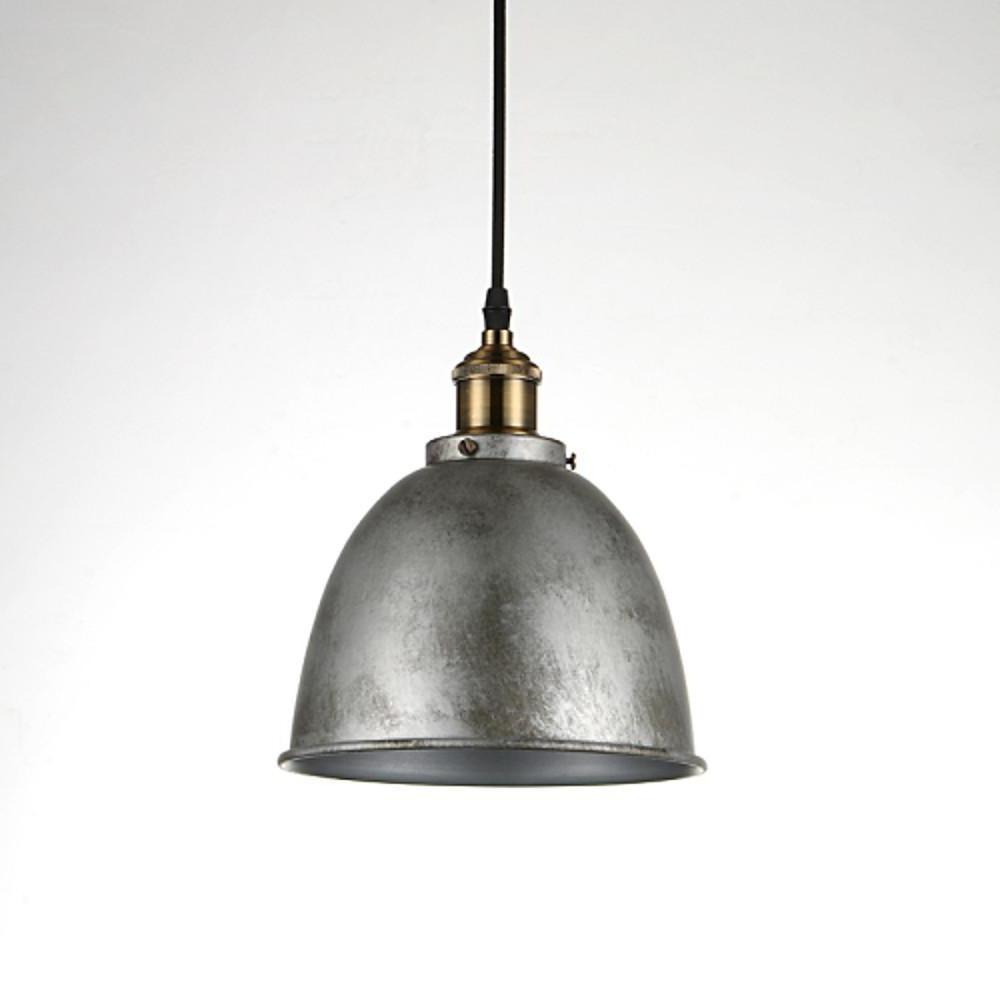 8" Rustic Dome Mini Pendant — Metal, Industrial Bowl, E26/E27, 60W, White / Cool White