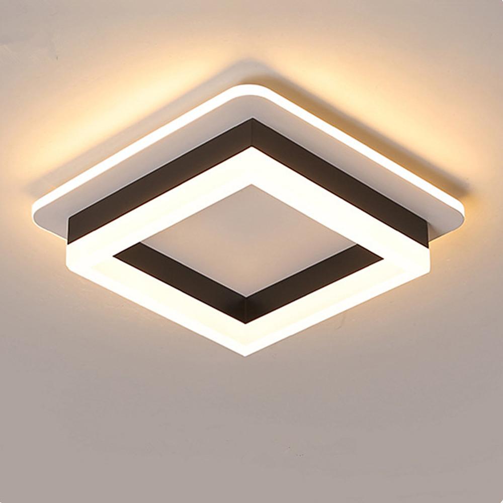 Square Flush-Mount Ceiling Light — Metal and Acrylic, 2-Light LED, 3000–6000K, 10"