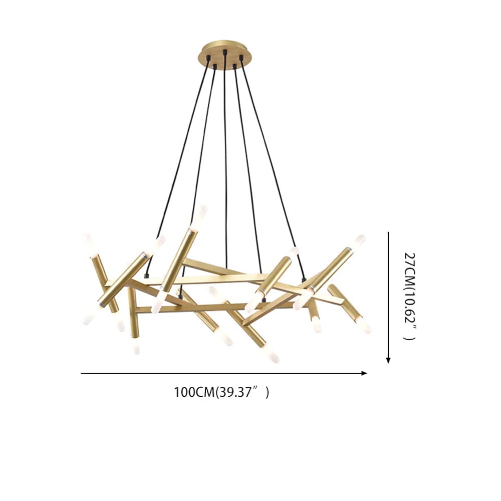 Sputnik Chandelier — Metal with Acrylic Shade, 20-Light LED, 39" Diameter, Black or Gold