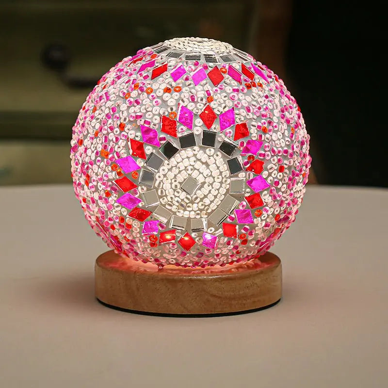 Mosaic LED Table Lamp - Stained Glass Design Luxe