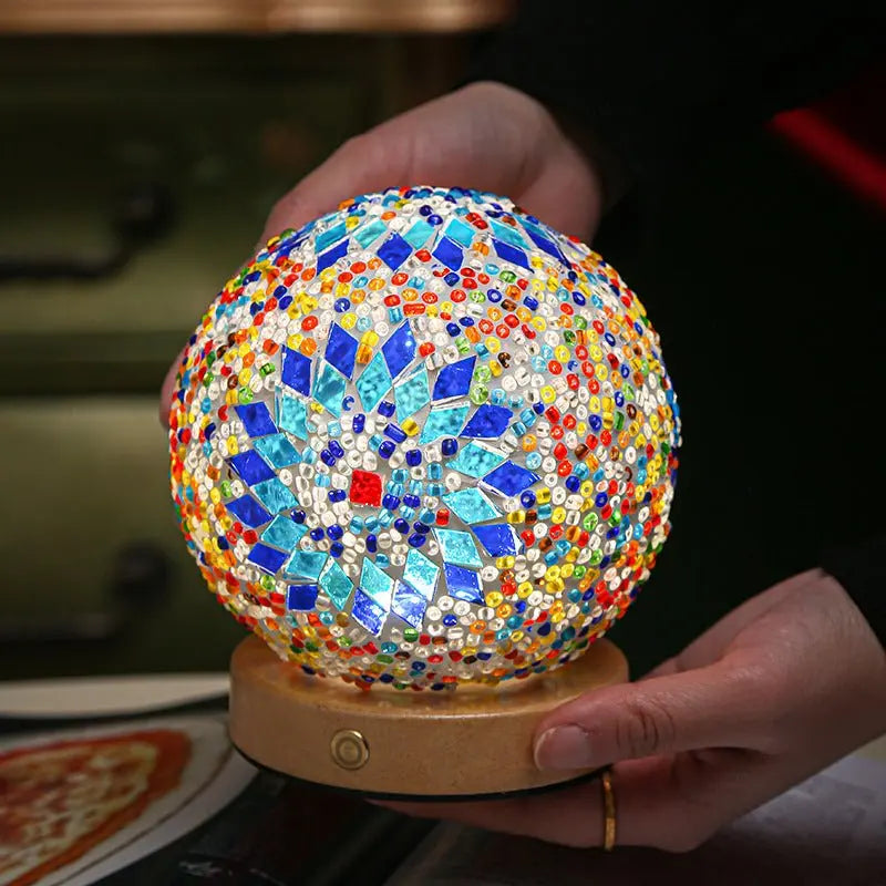 Mosaic LED Table Lamp - Stained Glass Design Luxe