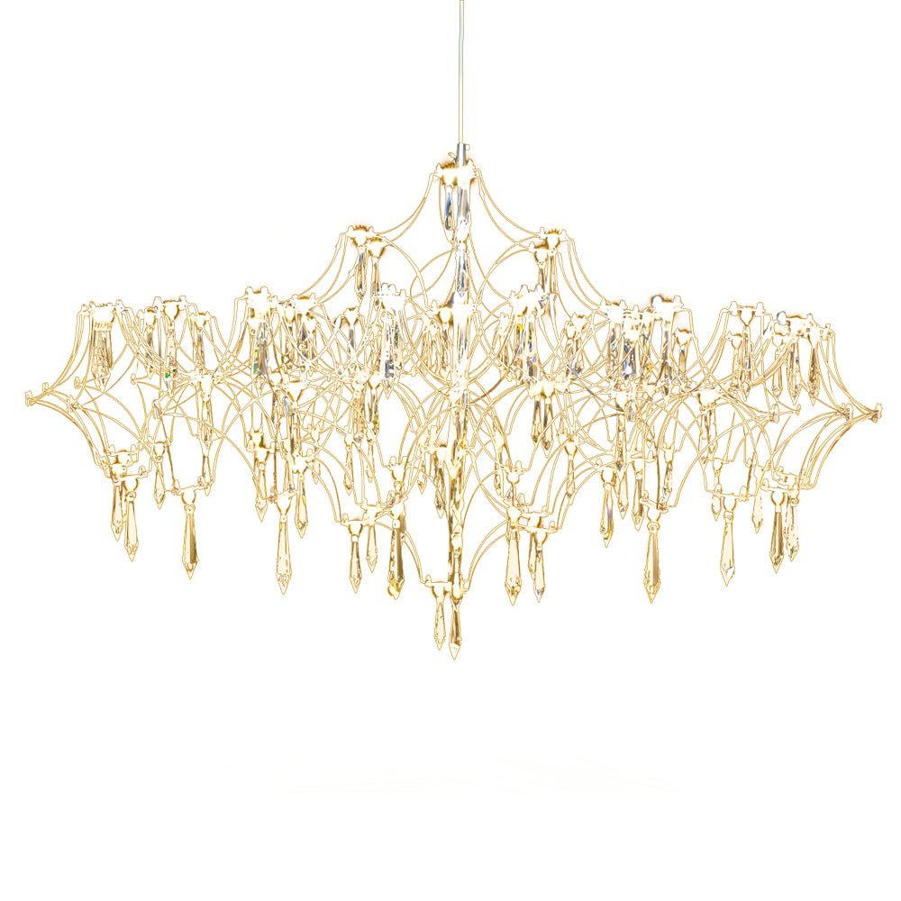 Italian-Style Crystal Raindrop Chandelier — 304 Stainless Steel, LED, 3000K / 4500K, 15W–42W