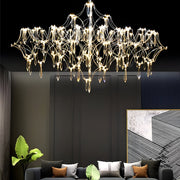 Italian-Style Crystal Raindrop Chandelier — 304 Stainless Steel, LED, 3000K / 4500K, 15W–42W
