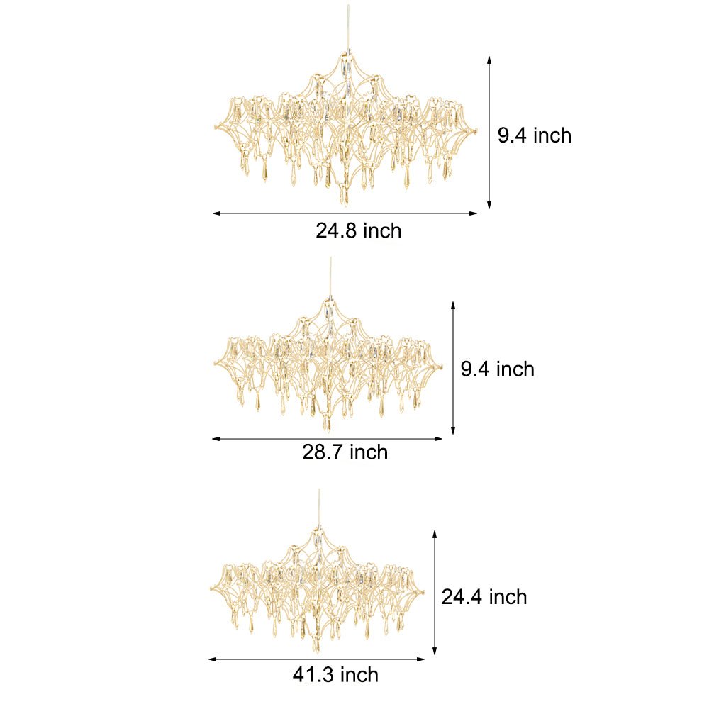 Italian-Style Crystal Raindrop Chandelier — 304 Stainless Steel, LED, 3000K / 4500K, 15W–42W