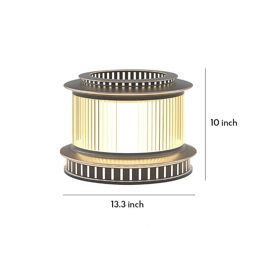 Modern Minimalist Cylindrical Pillar Light — Mirror-Black Stainless Steel, 7W LED, IP65 Weatherproof