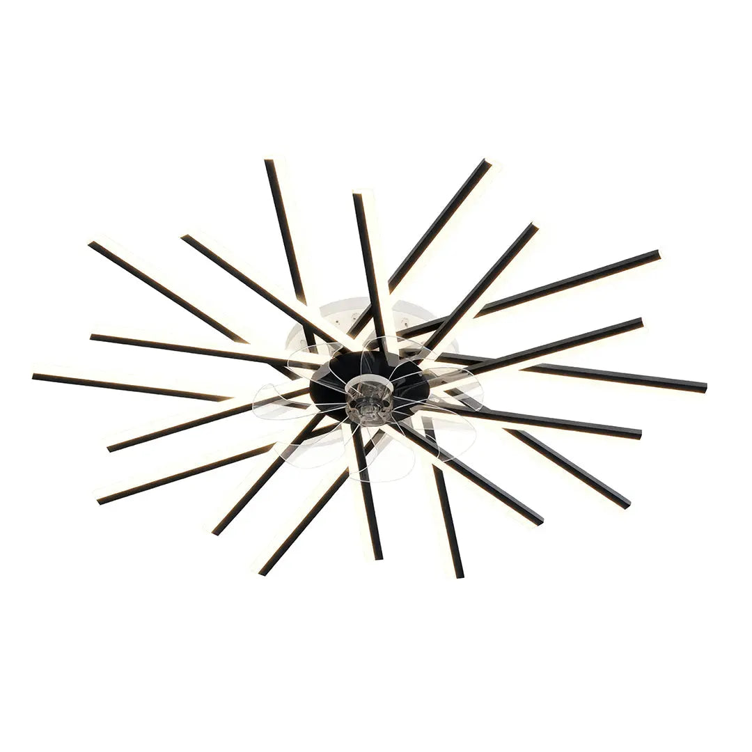 Industrial Metal Ceiling Fan with Light - Iron Body Design Luxe