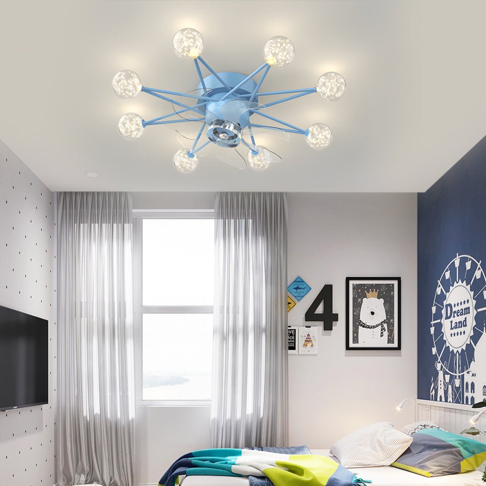 Modern Ceiling Fans with 3-Step Dimming: Stars Creative Balls Design
