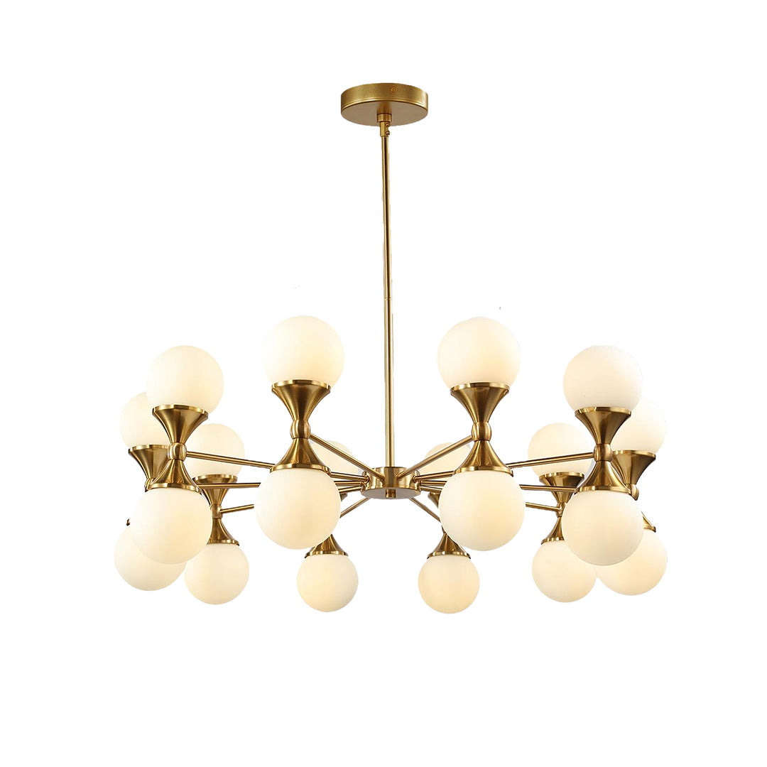Bubble Glass Chandelier — Full Copper, Gold Finish, G9 Multi-Light, 36" Adjustable
