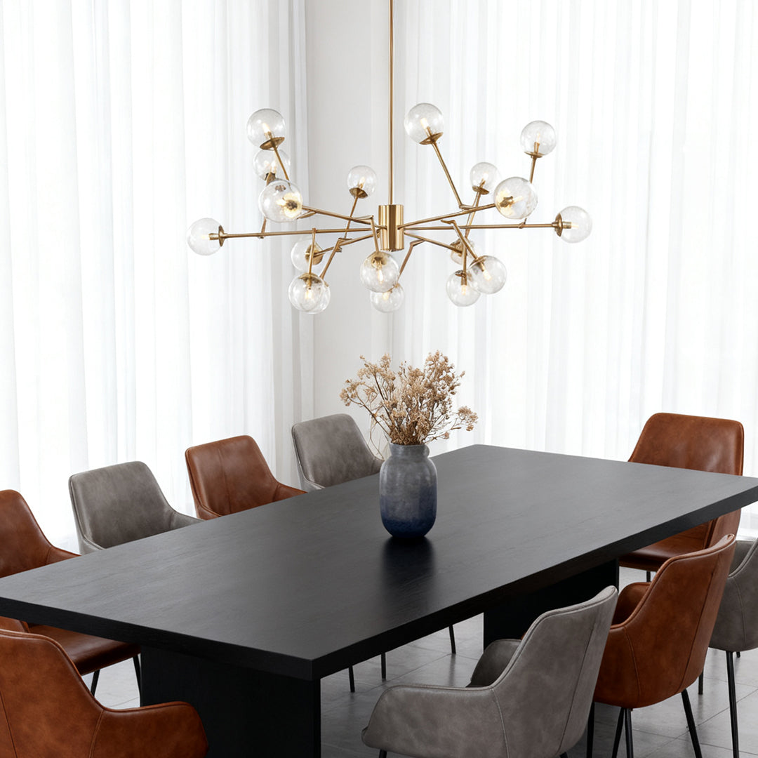 Bubble Sputnik Chandelier — Copper, Clear Glass Globes, G9, Gold Finish, 53" Adjustable
