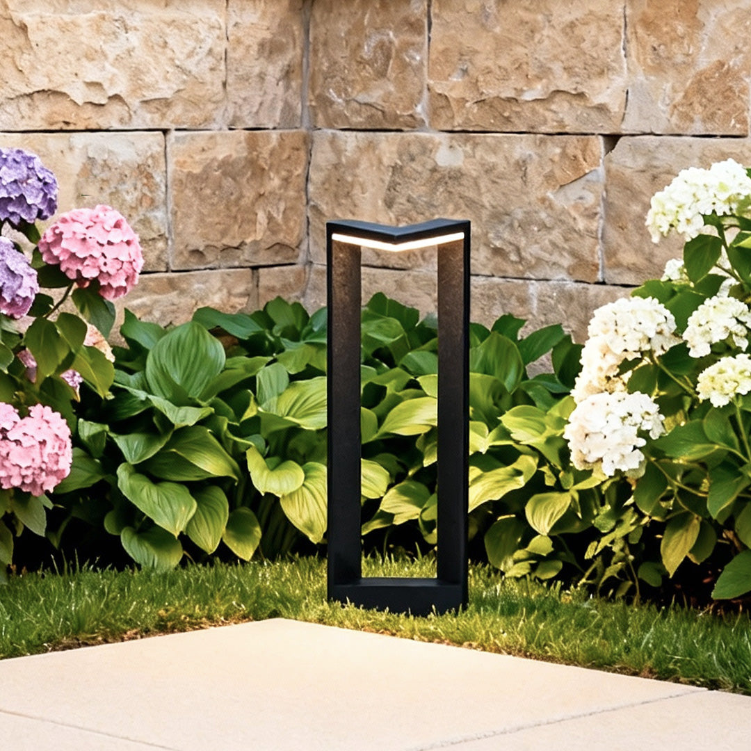 Square Outdoor Bollard Light — Stainless Steel, Black, LED, IP65, 6W / 10W, Warm White 3000K
