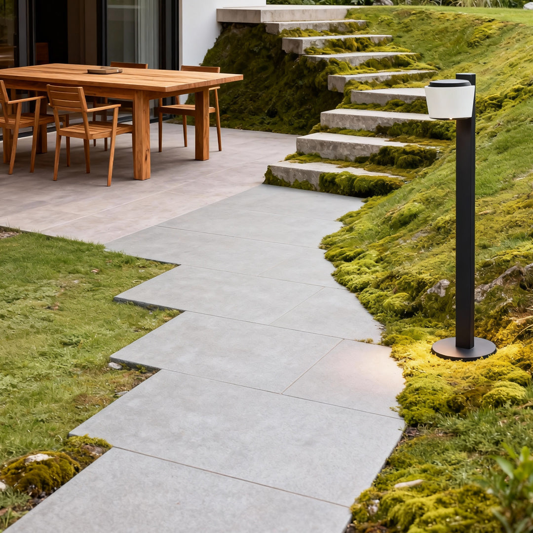 Minimalist Aluminum Path Light — Glass Shade, 12W LED, IP65, 19.7" or 27.6", DC 24V