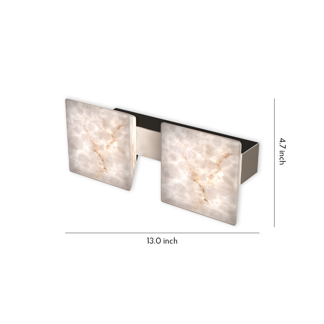 Cloud Stone Wall Sconce — Gray & Gold Aluminum, Warm White LED, Single or Double Head