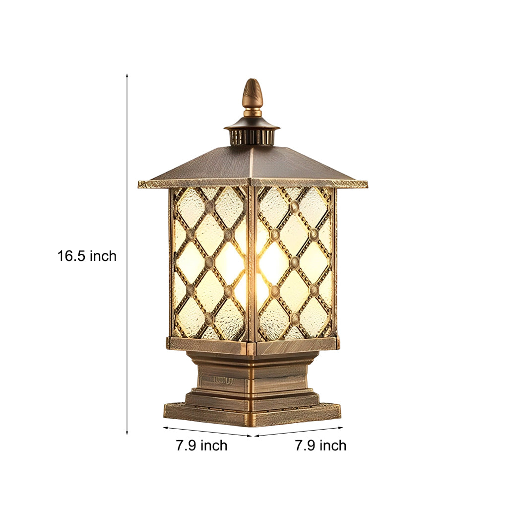 Modern Retro Outdoor Pillar Light — Die-Cast Aluminum, Frosted Glass, 12W LED E27, IP55, 3000K Warm White, Bronze or Black