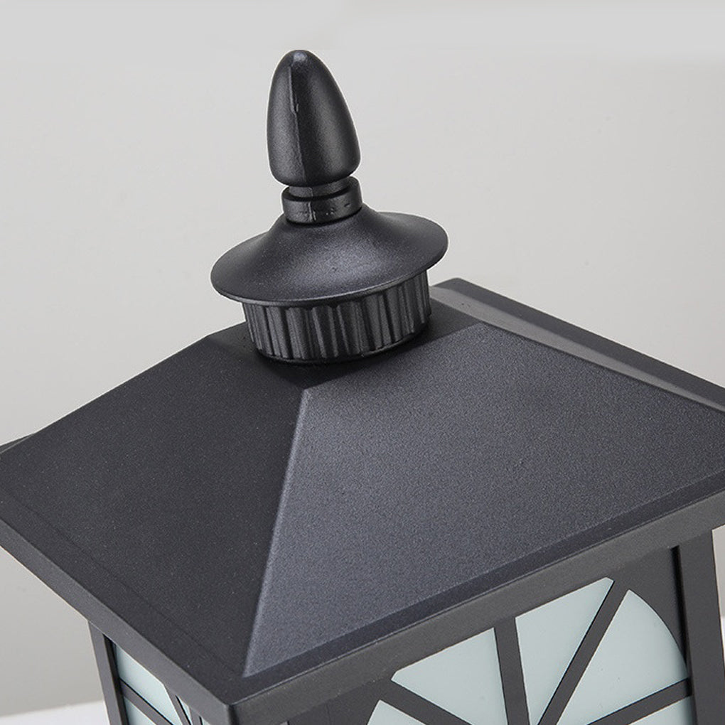 Modern Retro Outdoor Pillar Light — Die-Cast Aluminum, Frosted Glass, 12W LED E27, IP55, 3000K Warm White, Bronze or Black