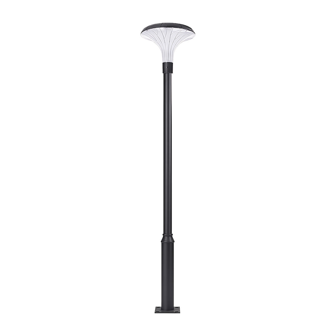 High-Pole Outdoor Street Light — Black Die-Cast Aluminum, 40W LED, Solar or Hardwired, IP65, 3000K / 6000K