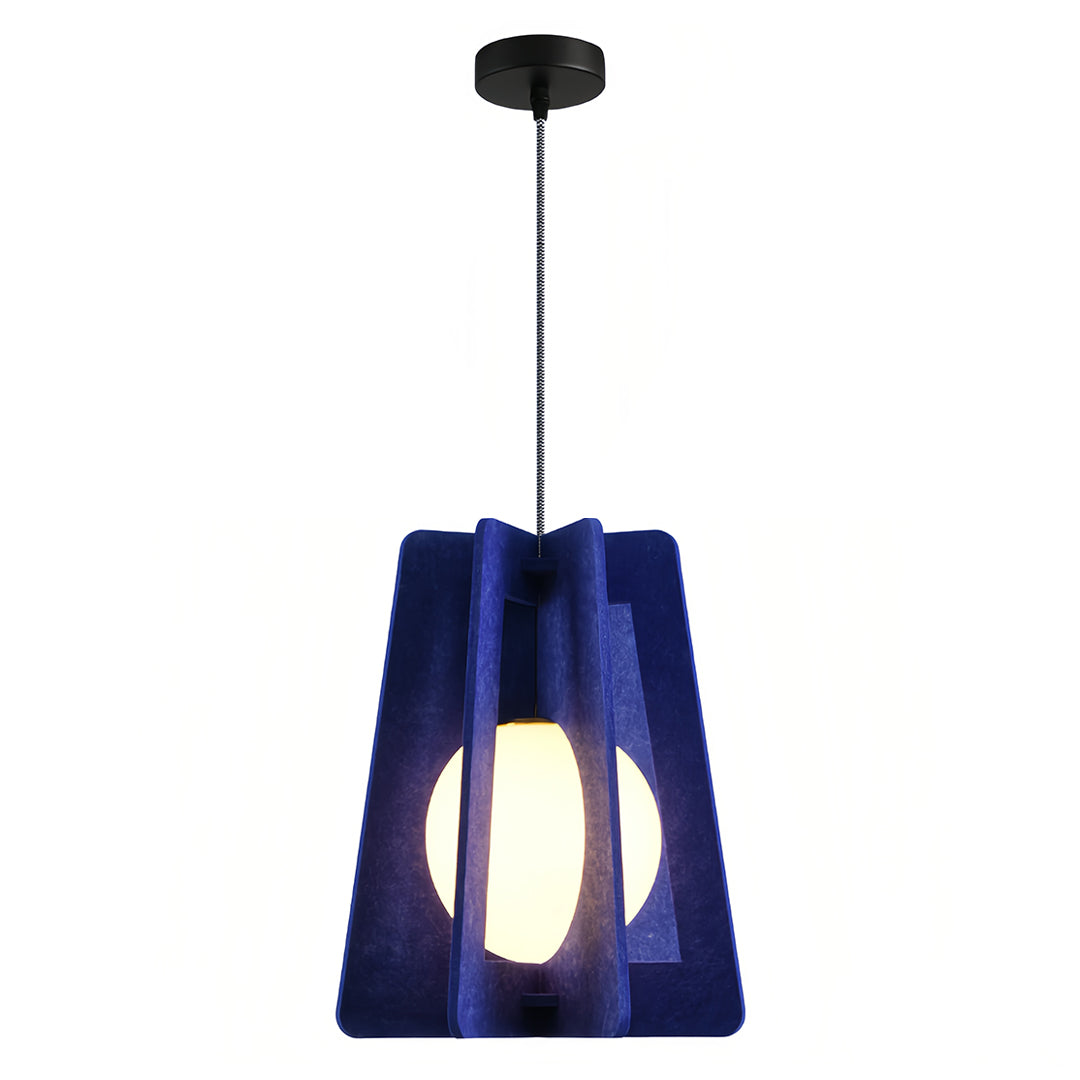 Geometric Felt Mini Pendant — PE+PET Acoustic Felt, Iron, 30/35cm, 6 Colors, Adjustable 2m Cord