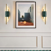 Postmodern Up/Down Wall Sconce — Marble Base, Acrylic Strip, LED 3000K, Gold Finish