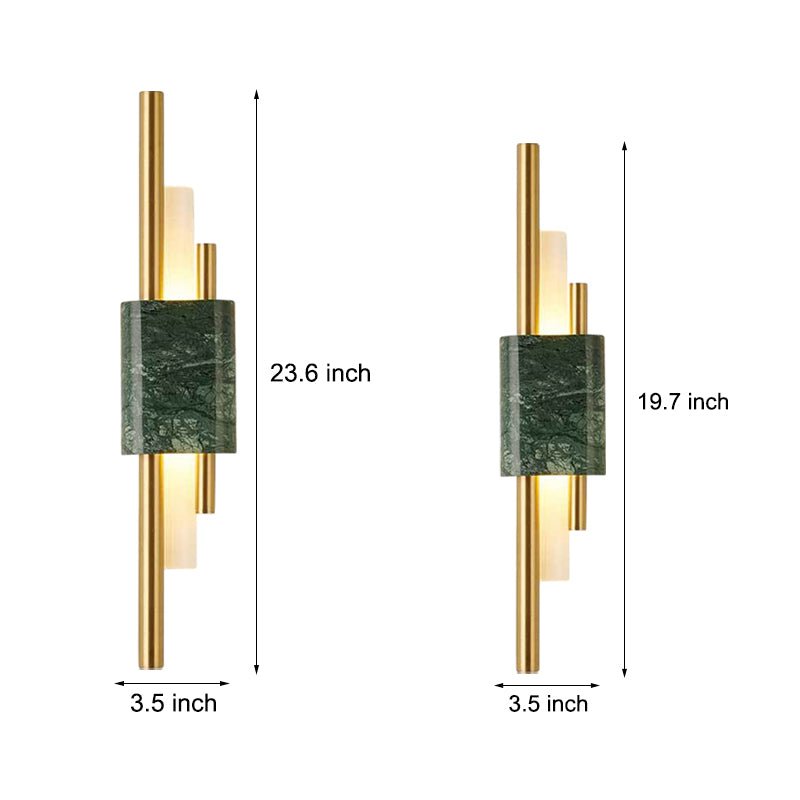 Postmodern Up/Down Wall Sconce — Marble Base, Acrylic Strip, LED 3000K, Gold Finish