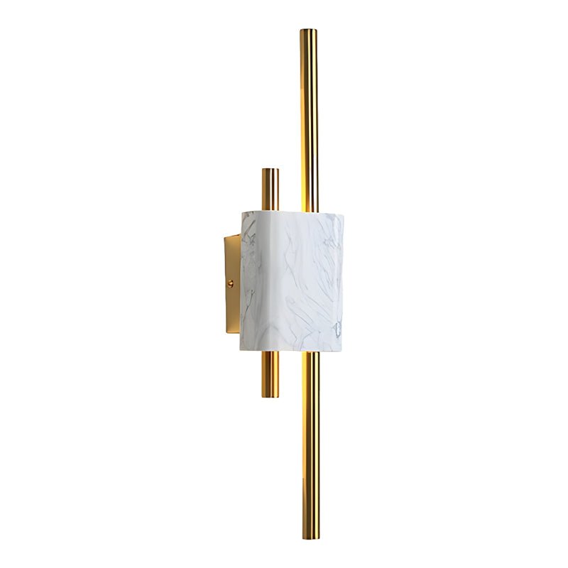 Postmodern Up/Down Wall Sconce — Marble Base, Acrylic Strip, LED 3000K, Gold Finish