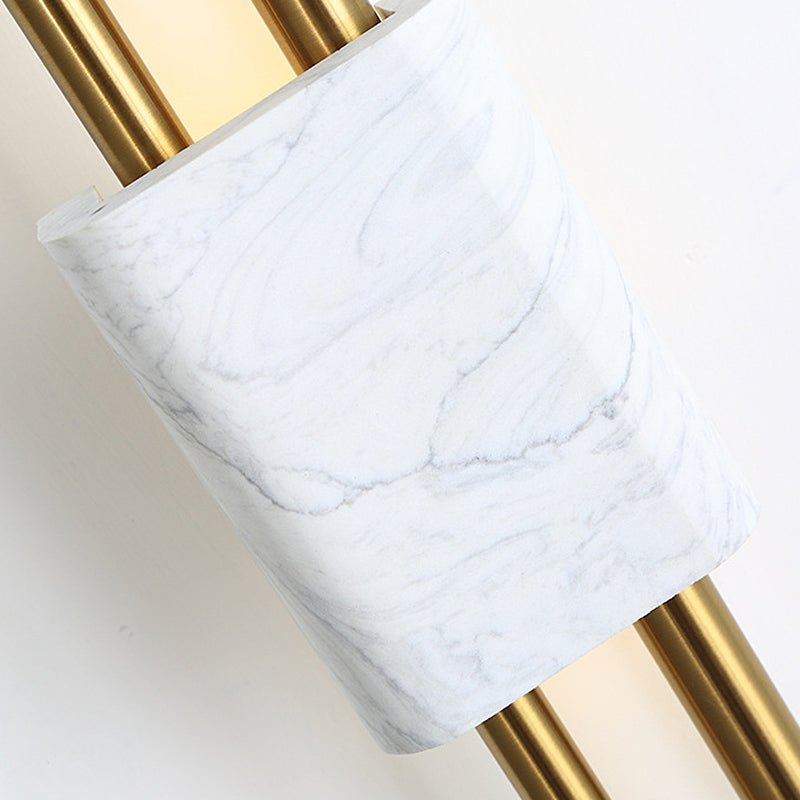 Postmodern Up/Down Wall Sconce — Marble Base, Acrylic Strip, LED 3000K, Gold Finish
