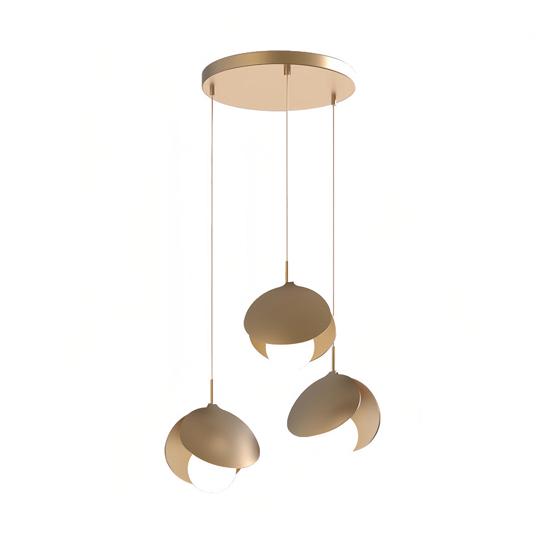 Minimalist 3-Light Pendant — Iron Ring or Petal Design, Acrylic, Three-Color Dimming, Adjustable Height