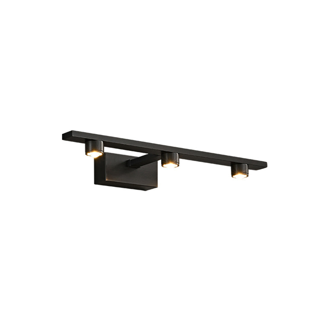 Minimalist Black LED Vanity Light Bar — Copper-Aluminum, Glass Mirror Surface, 3000K, 9W–15W, 40cm–70cm
