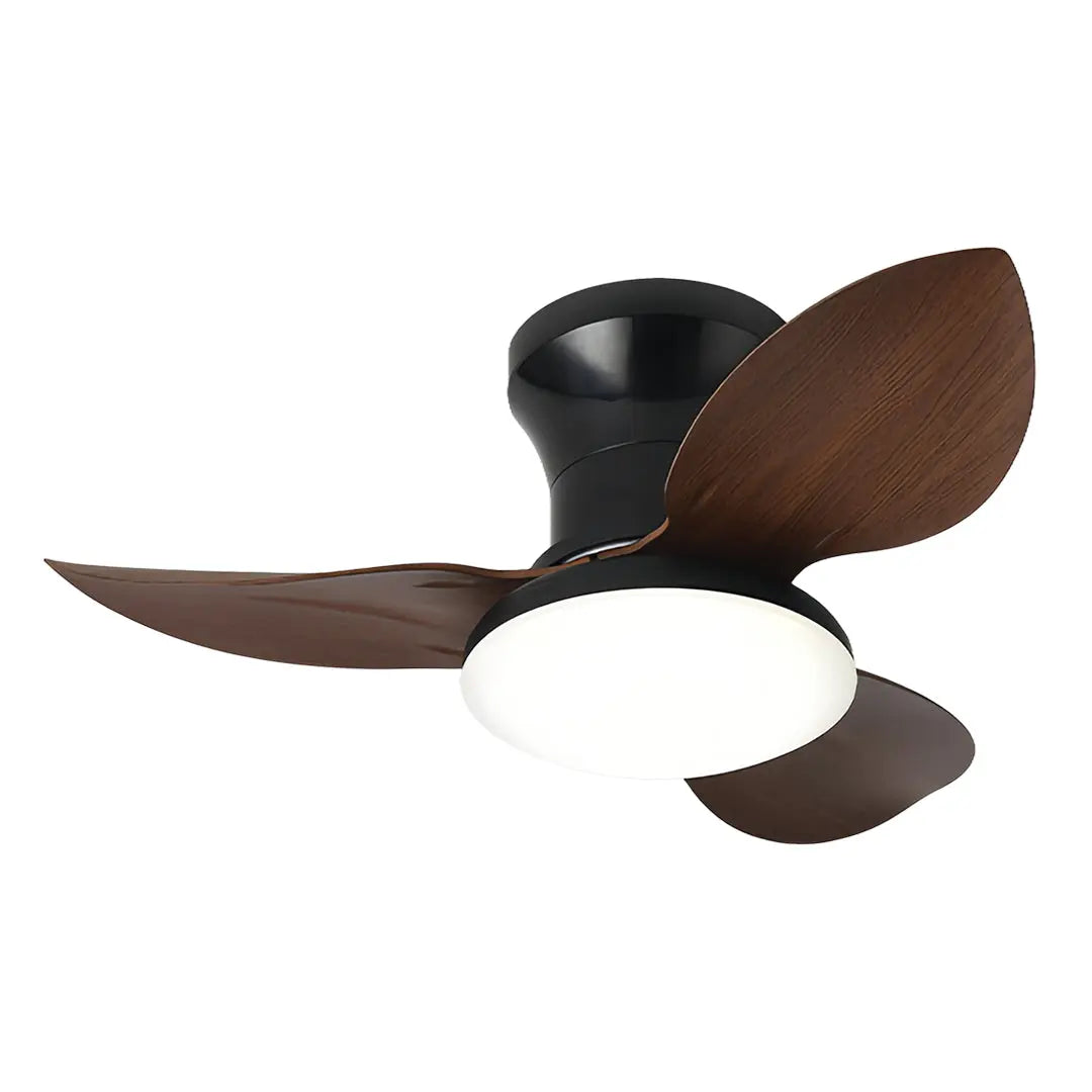Modern Small 3-Blade Ceiling Fan with Remote Control and Dimmer Light - Quiet Operation Luxe