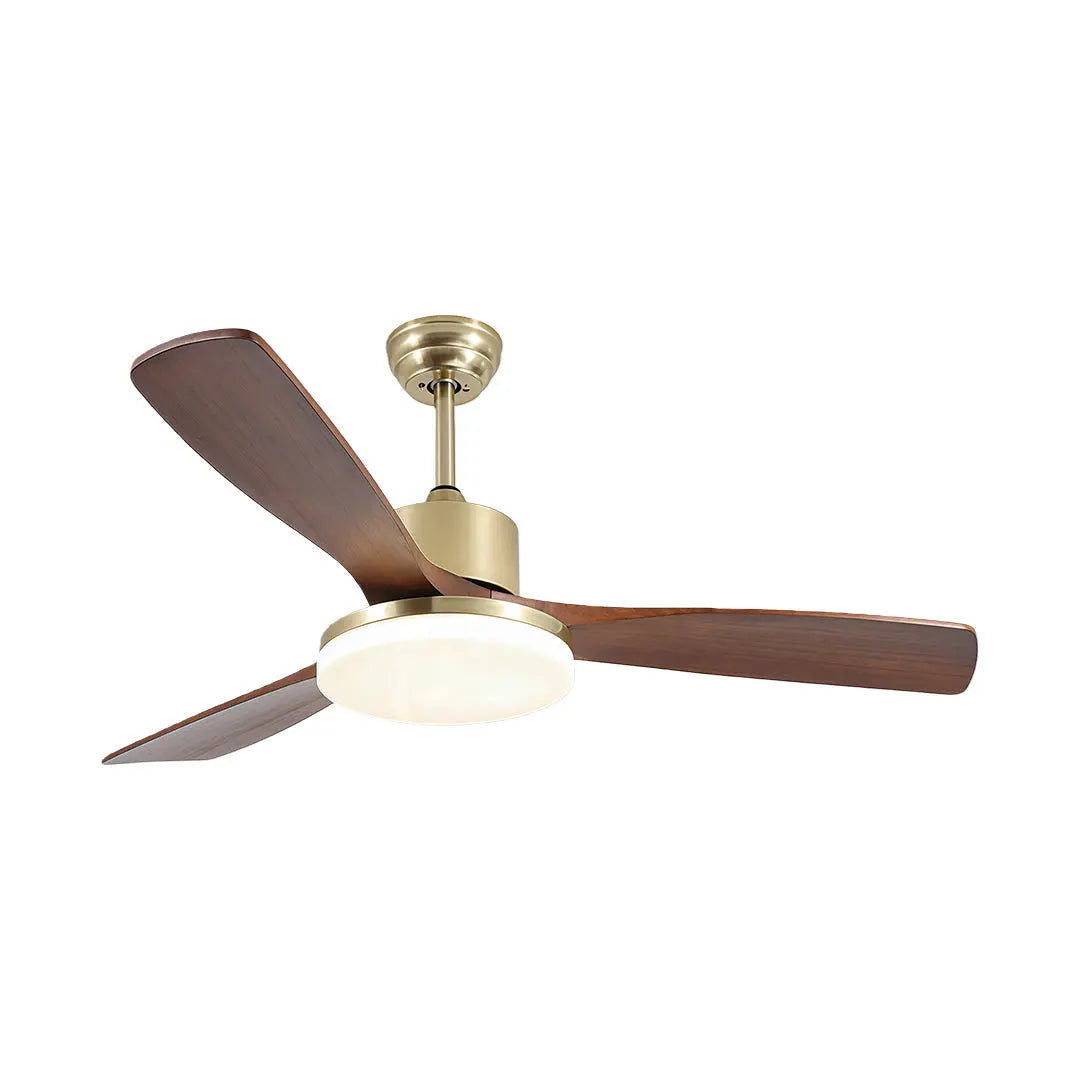 Remote-Controlled Wooden 3-Blade Ceiling Fan with Light Luxe
