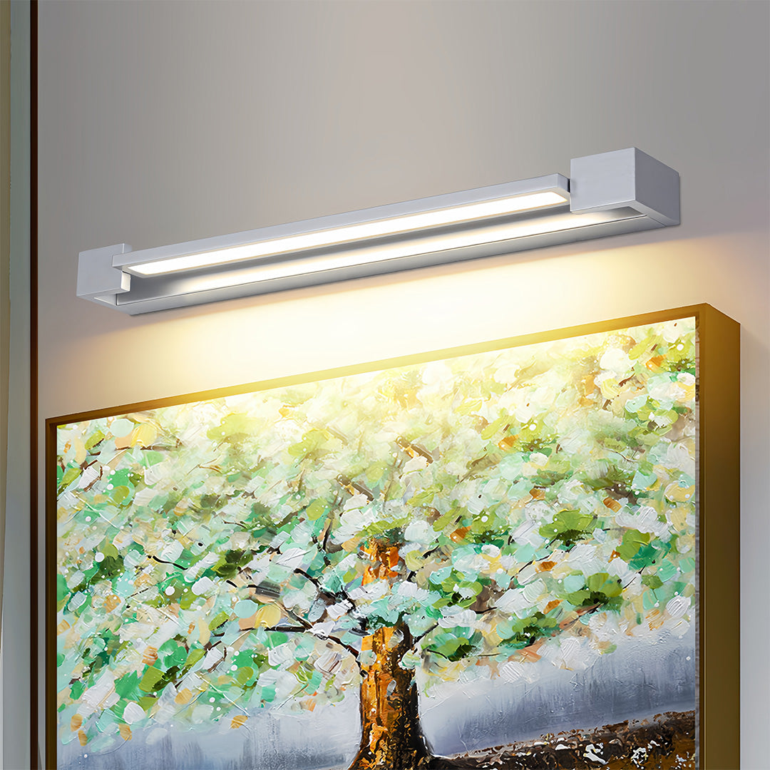Modern Chrome Bathroom Vanity Light Bar — Aluminum & Iron, 20W LED, 360° Rotatable, 4000K Neutral
