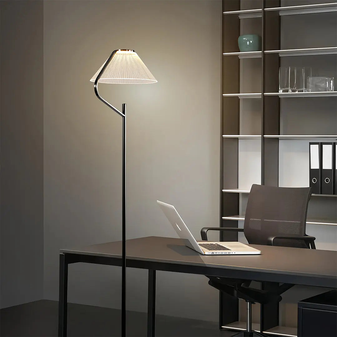 Elegant Chrome Metal Floor Lamp with Acrylic Design - Luxury LED Standing Light Luxe